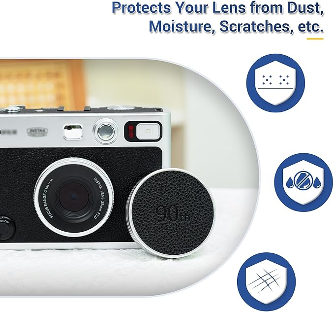 Retro Leather Lens Cap for Fujifilm Insta Mini EVO, Aluminum Anti-Dust - Image 2