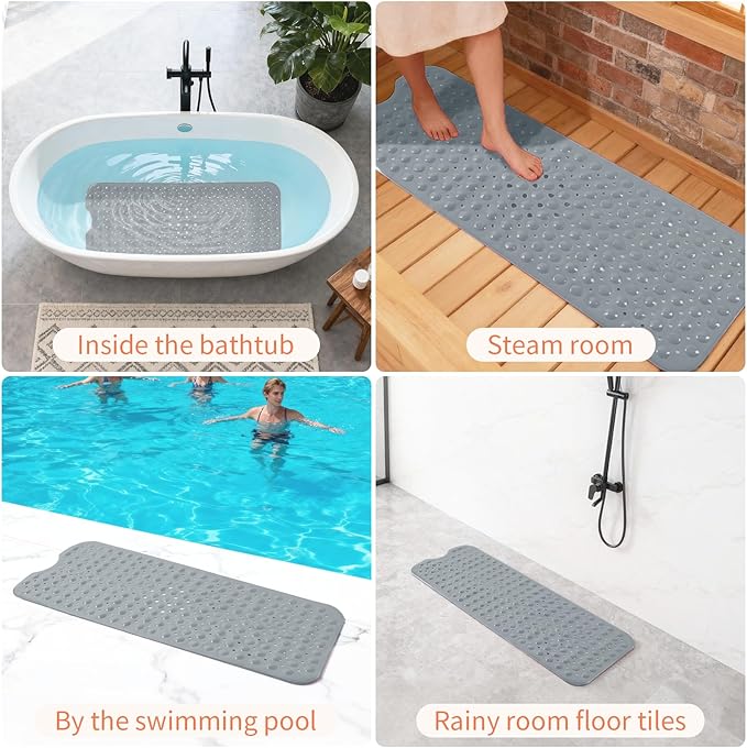 Anti-Slip Bathtub Shower mat, 39.3×15.7 inch（Approximately 100 × 40cm） Soft - Image 6