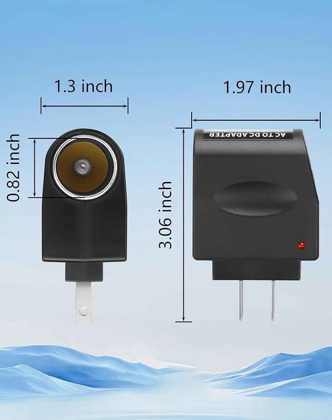 CERRXIAN AC to DC Adapter Wall Plug to 12V 24W Cigarette Lighter Converter - Image 6