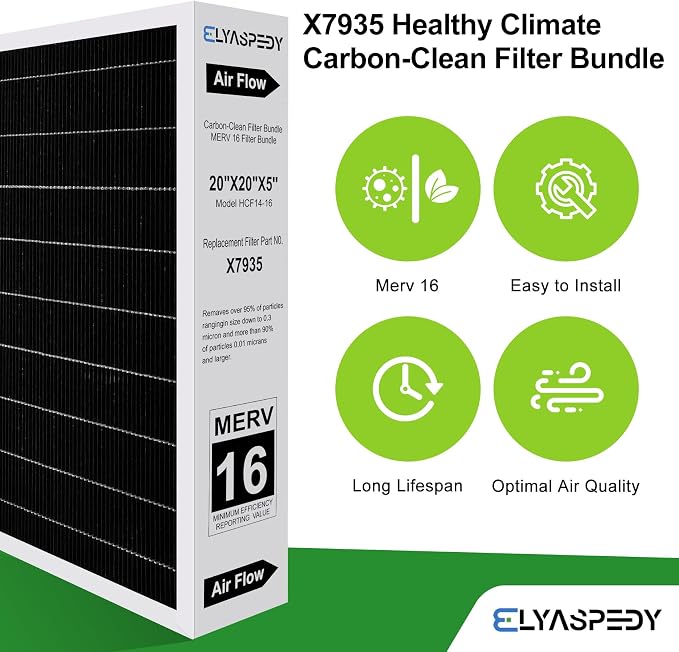 2026 New X7935 MERV 16 Air Filter Bundle, Carbon Clean Healthy Climate - Image 3