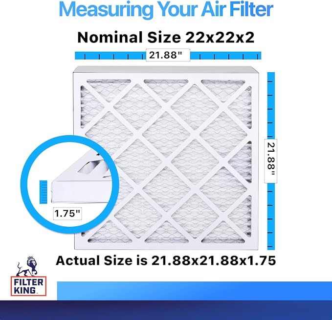Filter King 22x22x2 Air Filter Dust & Allergy Control AC Furnace Filters - Image 2