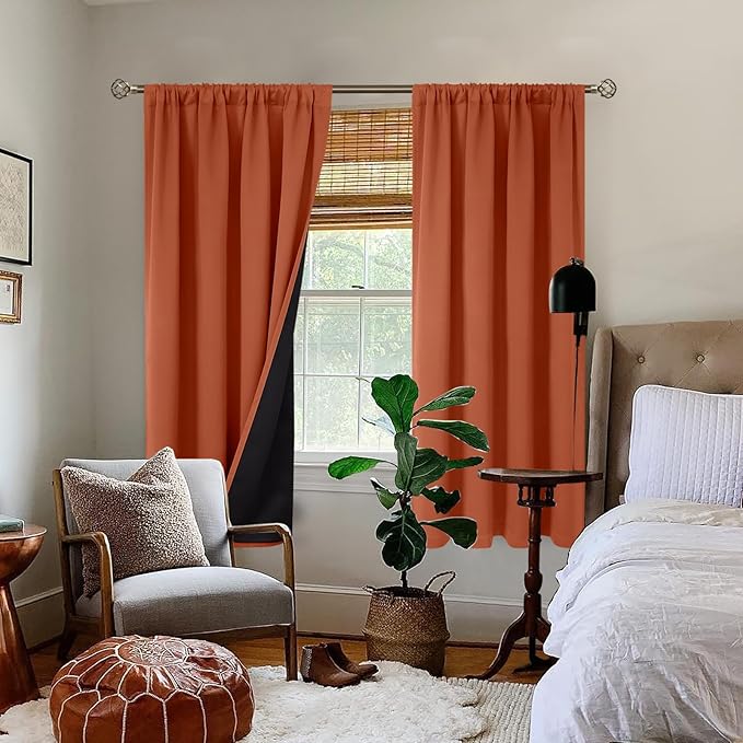 BGment Terracotta 100% Blackout Curtains - Image 2