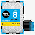 Simply 18x20x1 Air Filter, MERV 8, 8 Pack, by SimplyFilters
