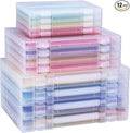 12 Pack A4 Paper Storage Boxes, 8.5 x 11 Plastic Portable Project Case by Mickiewicz