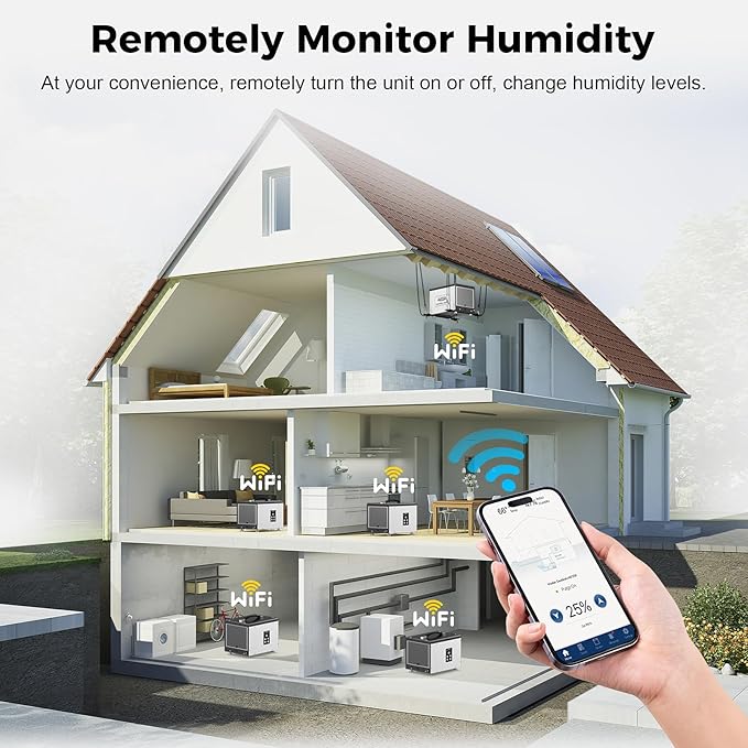 ALORAIR Wi-Fi Crawl Space and Basement Dehumidifier, 70 Pint - Image 5