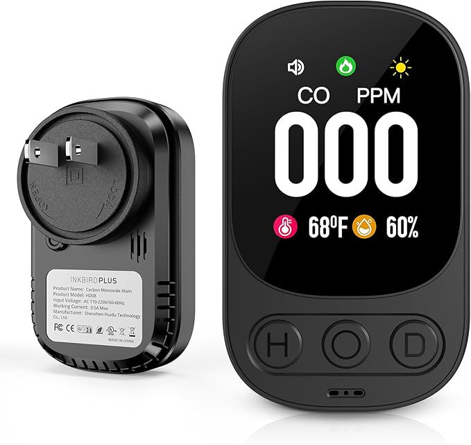 3-in-1 Carbon Monoxide Detectors INKBIRDPLUS Carbon Monoxide Detector Plug in by INKBIRDPLUS