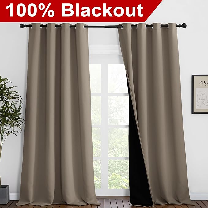 NICETOWN 100% Blackout Blinds, 52 inches x 102 inches, Laundry Room Decor - Image 2
