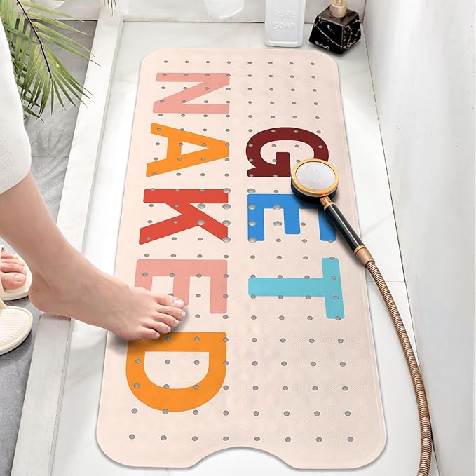 Get Naked Bath Mat for Tub, Non Slip Bathtub Mat for Baby Rubber Tub Mat - Image 2