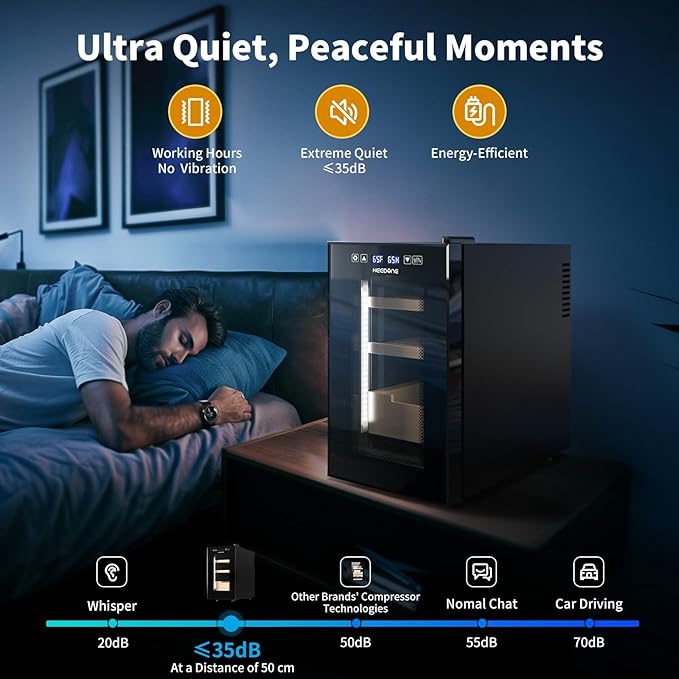 NEEDONE Cigar Humidor 23L Pro 1S, Smart Humidity & Temp Quiet Control System 2.0 - Image 6