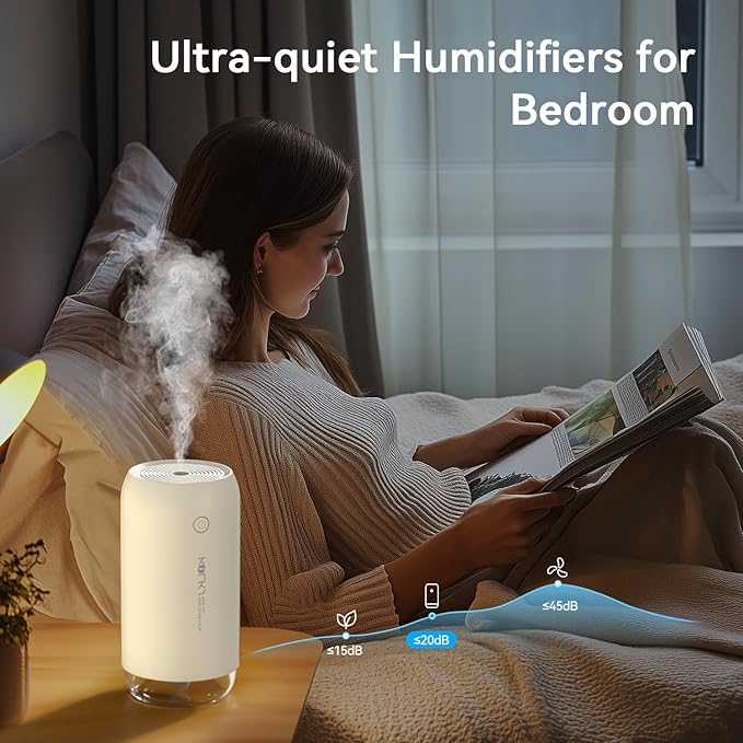 Portable Mini Humidifier, KQLKJ 350ml Small Cool Mist Humidifiers, USB Personal - Image 5