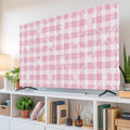 Pink Plaid Flower White Lattice Indoor TV Cover, Elastic TV Screen Protector by Unknown