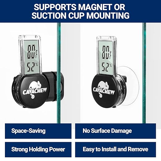 Magnetic Reptile Thermometer and Humidity Gauge, Digital Tank Thermometer - Image 3