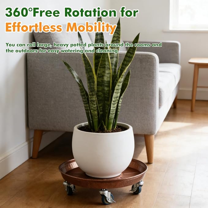 Planterhoma 3 Packs 18" Metal Plant Caddy - Image 8