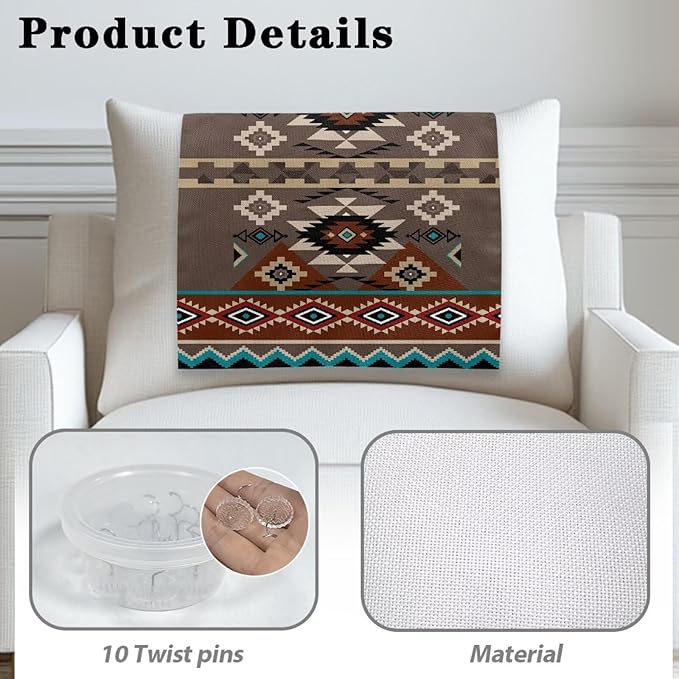Brown Aztec Headrest Cover for Small Recliner Washable Couch Protective Cover - Image 3
