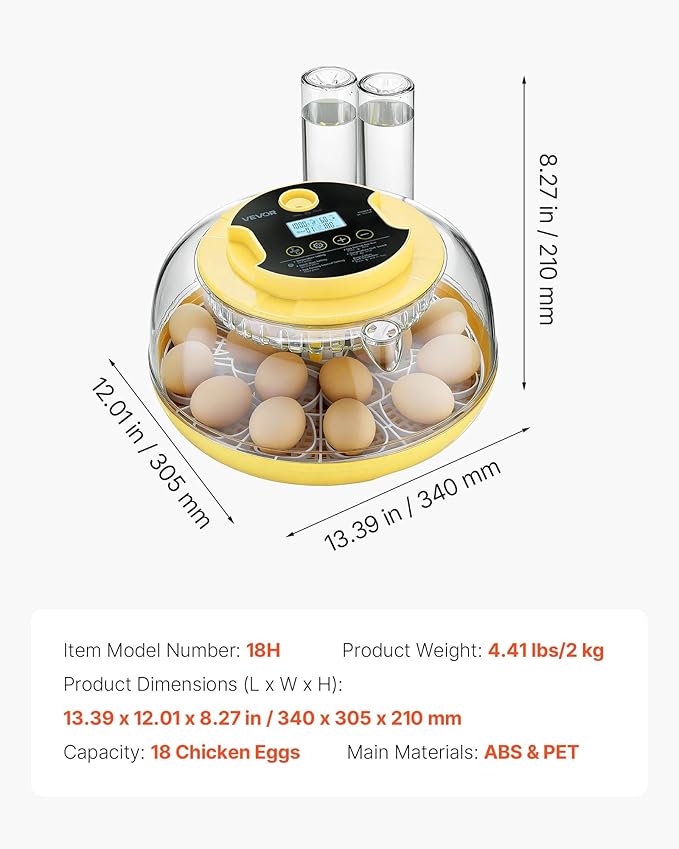 VEVOR 18 Egg Incubator, Automatic Egg Turner - Image 7