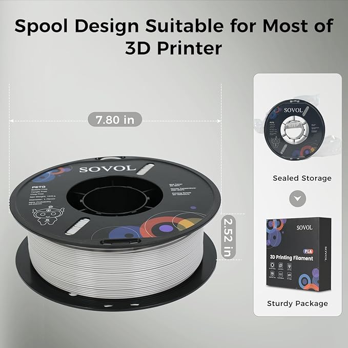 Sovol 3D Printer PETG Filament 1.75mm 1KG, High Precision, Strong Toughness - Image 8