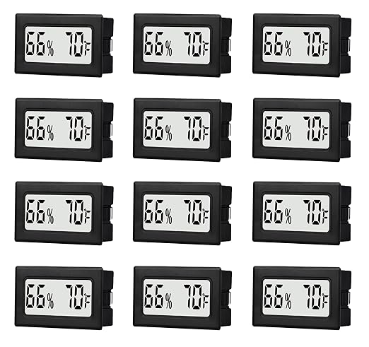 12 Pack Mini Small Digital Hygrometer Thermometer Indoor Temperature and by TASOGEN