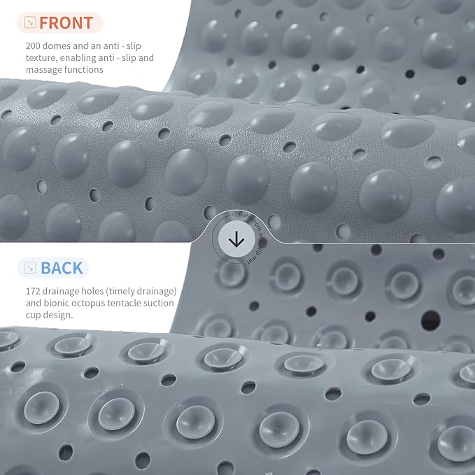 Anti-Slip Bathtub Shower mat, 39.3×15.7 inch（Approximately 100 × 40cm） Soft - Image 2