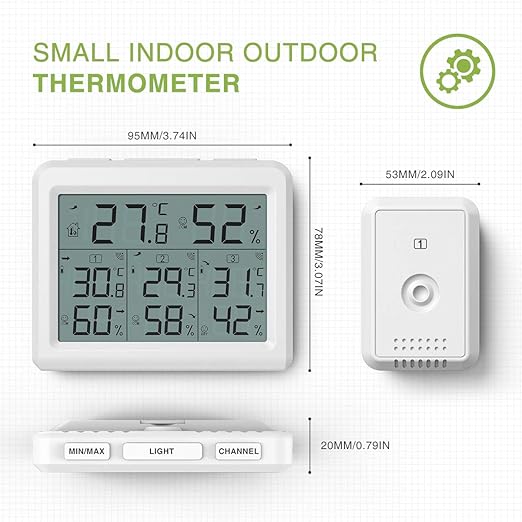 KeeKit Indoor Outdoor Thermometer, Digital Hygrometer Meter Gauge - Image 6