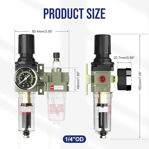 Auto Drain NPT 1/4 Air Regulator - Image 2