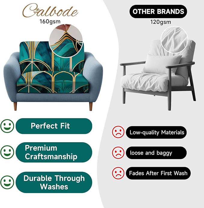 12Pcs Stretch Patio Cushion Cover, Art Deco Geometric Pattern Couch & Sofa - Image 3