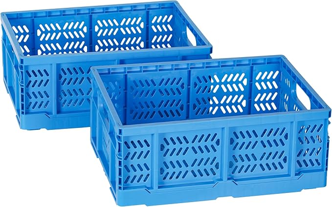 Heavy Duty Plastic Milk Crates for Storage, Collapsible Storage Basket - Image 8
