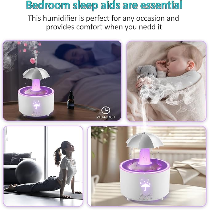 Humidifier for Bedroom, Rotating Umbrella Diffuser - Image 5