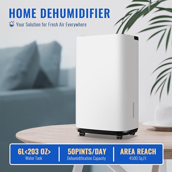 WANAI 50 Pint Portable Dehumidifier - Image 2