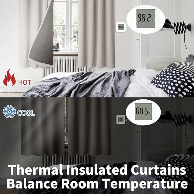 BGment Short Blackout Curtains for Bedroom, Thermal Insulated Full Room - Image 4