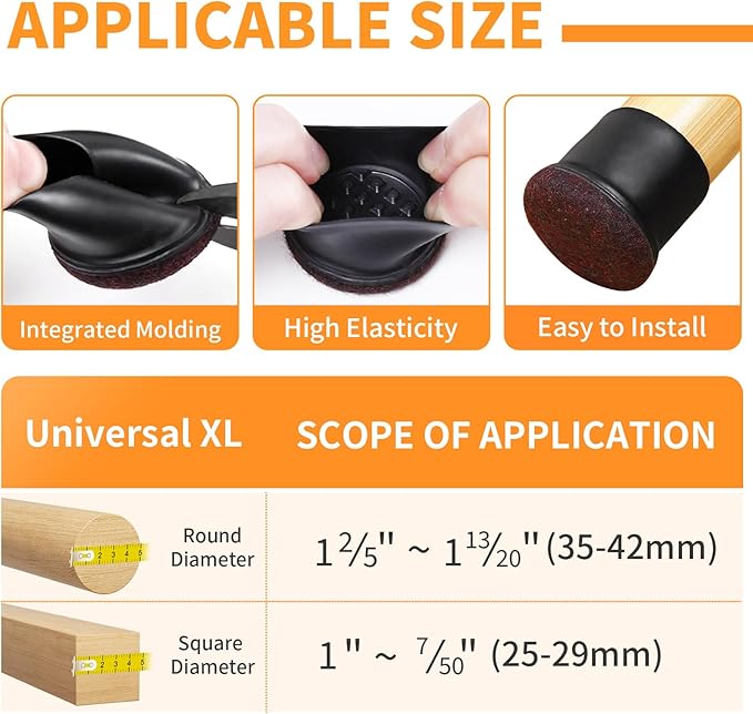 Ezprotekt 24 Pcs Extra Large Chair Leg Floor Protectors - Image 2