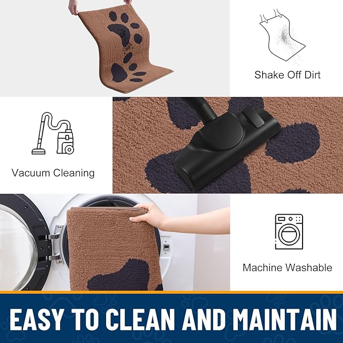 Smiry Dog Door Mat for Muddy Paws, Absorbs Moisture and Dirt, Low-Profile - Image 8