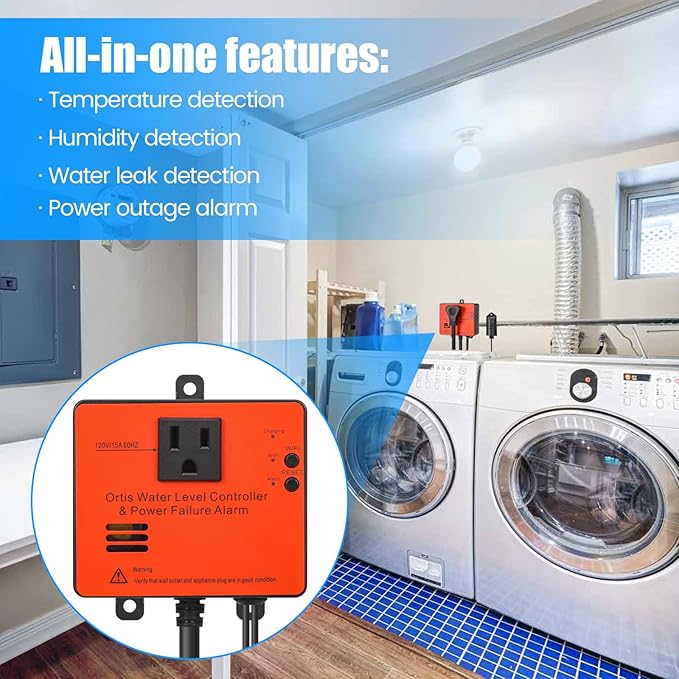 Ortis WiFi Power Failure & Water Leak Alarm, Real-Time Monitoring of Water Level - Image 7