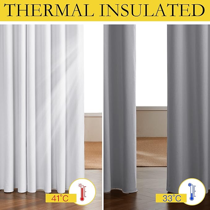 NICETOWN Truly Blackout Linen Blend Flax Drapes - Image 3