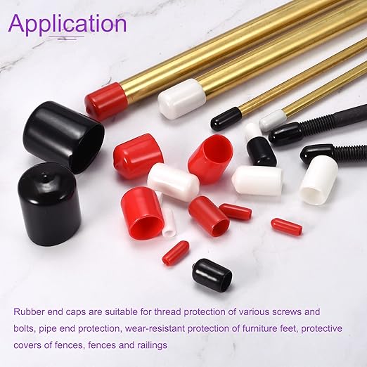 DMiotech 20 Pack 9/16" ID Black Screw Thread Protectors Rubber End Caps Bolt - Image 3
