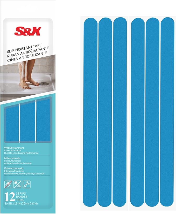 S&X Non Slip Bath Stickers, Gritty Textured Slip-Resistant Treads, 0.75-Inch by by SXProducts
