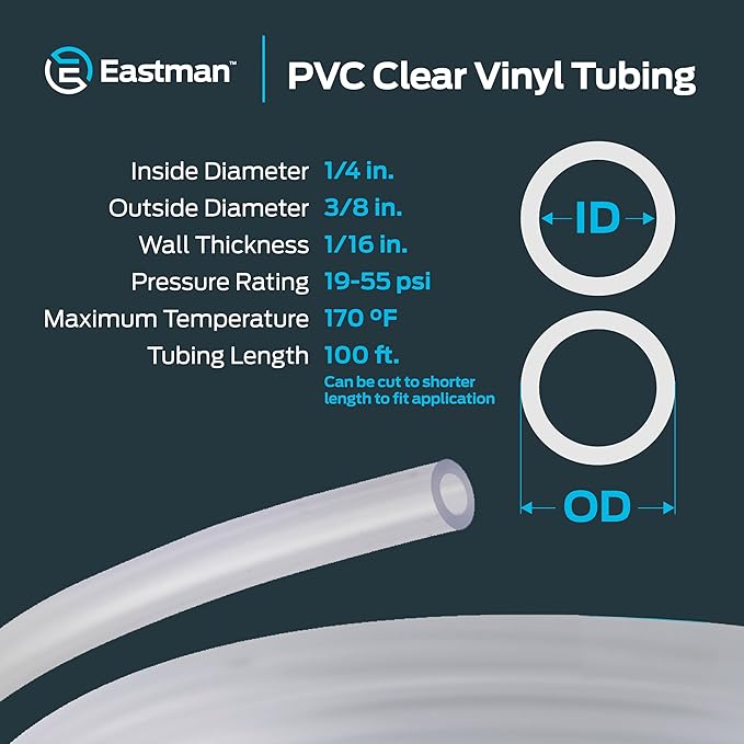 Eastman 1/4 Inch ID PVC Clear Vinyl Tubing, 100 Foot Length - Image 4