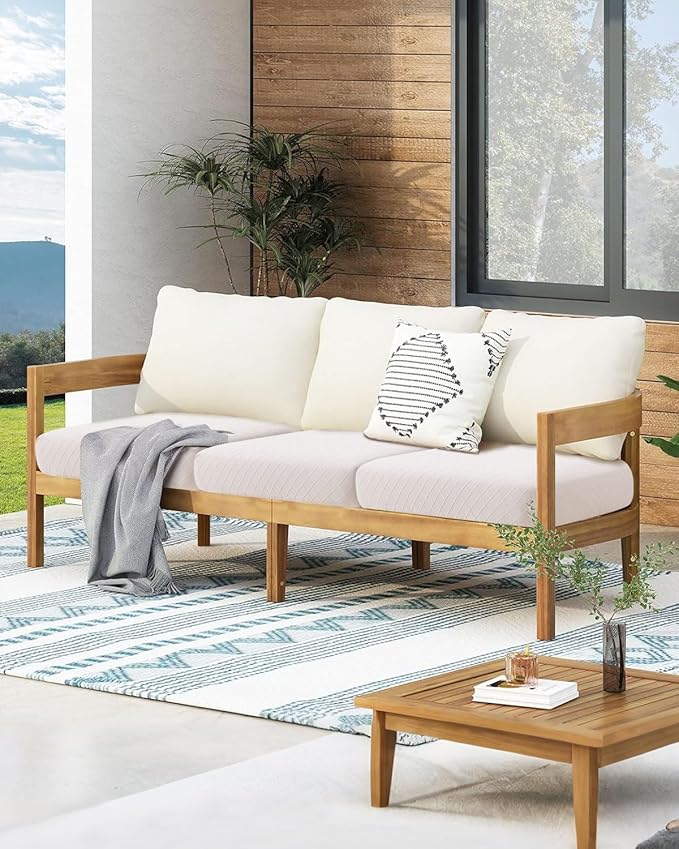 Fuloon Waterproof Seat Cushion Covers 3 PCS, Stretch Sofa Cushion Slipcovers - Image 6