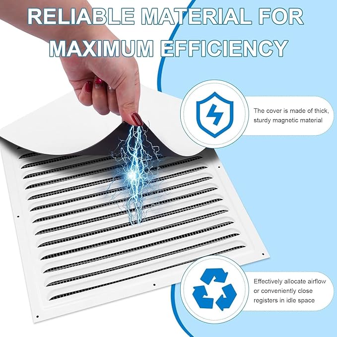 Square Magnetic Vent Covers, Extra Strong Magnets, Fits Steel Vents Only - Image 5