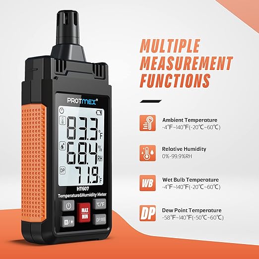 Protmex HT607 Temperature Humidity Meter High Precision Digital Hygrometer - Image 2