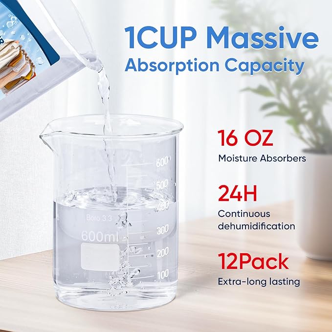 12 Pack Moisture Absorbers, 16 OZ Humidity Absorber Bucket, Moisture Absorbers - Image 5