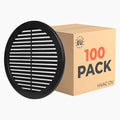 100-Pack 8" Round Air Vent Cover – Black Plastic Soffit Air Vent Deflector by HVACOV