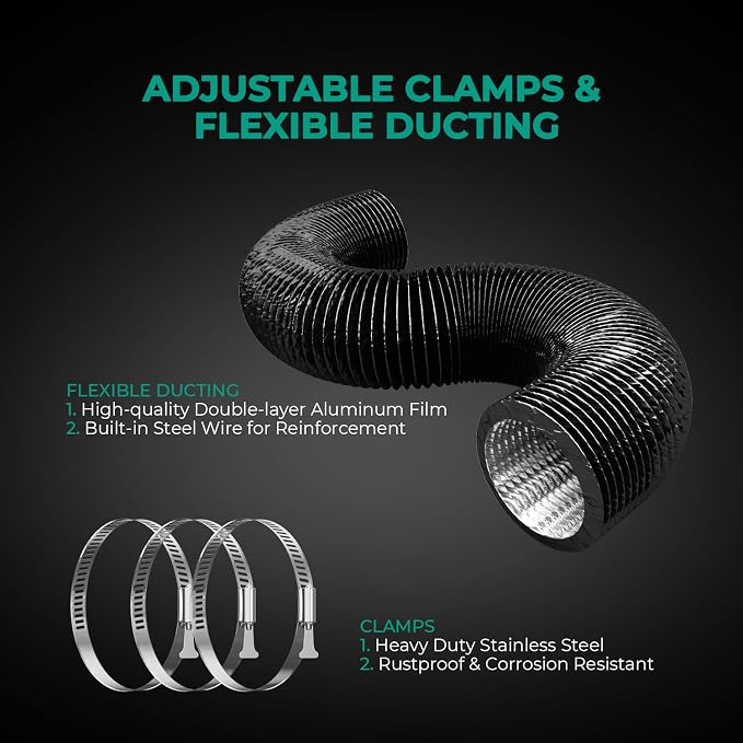 MARS HYDRO iFresh 4'' Inline Duct Fan Combo, Quiet Grow Tent Ventilation System - Image 8