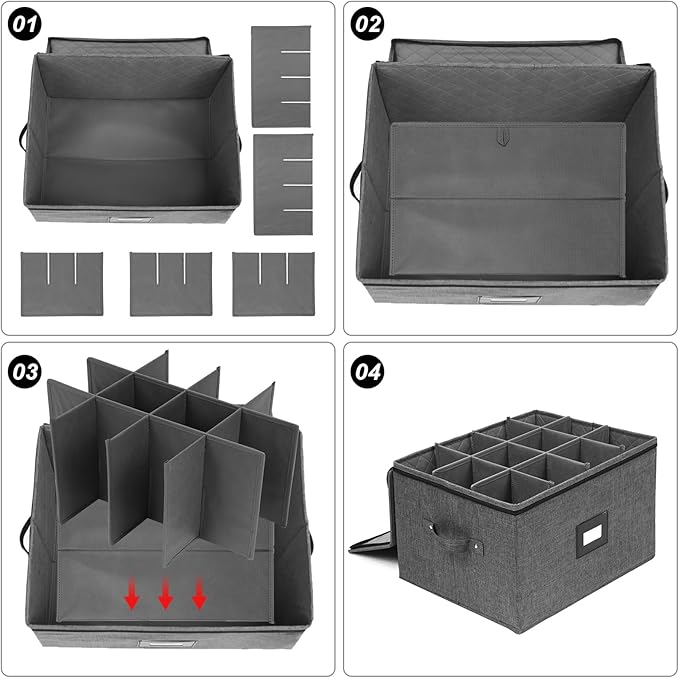 Mayniu Stemware Storage Containers, Wine Glass Storage Box - Image 7