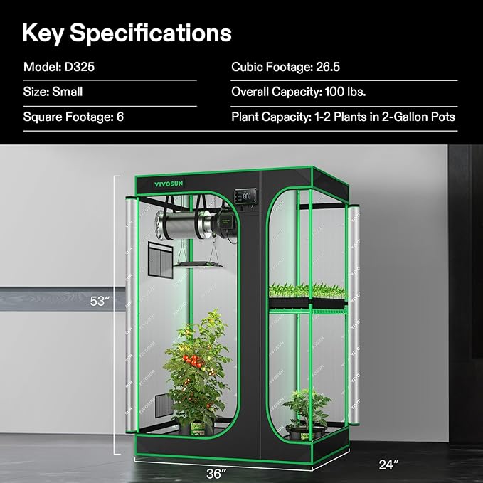 VIVOSUN D325 2-in-1 3x2 Grow Tent - Image 9