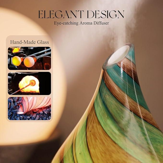 Porseme 150ml Essential Oil Diffuser Glass Color Changing Aroma Air Diffusers - Image 5