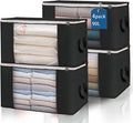 Large Storage Bags, 4 Pack Clothes Storage Bins Foldable Closet Organizers by BuddingJoy-BuildaJoyfulLifeforYou