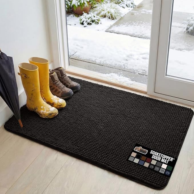 GORILLA GRIP SOAKSTOPPER Dog Door Mat, 48x30 Machine Washable Rug Absorbent by GorillaGrip