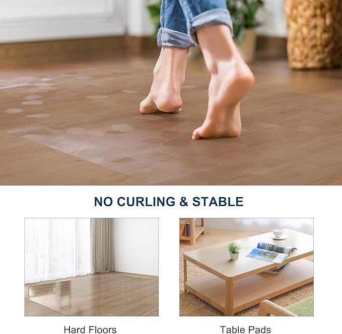 Clear Area Mat for Hard Floors, Pebble Patterned Waterproof Rug Protector for - Image 6