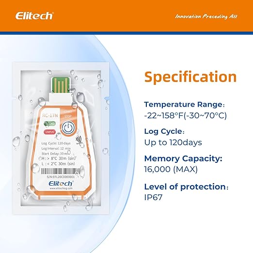 Elitech 50 Pack 120 Days NFC Temperature Data Logger Single-Use Cold Chain - Image 5