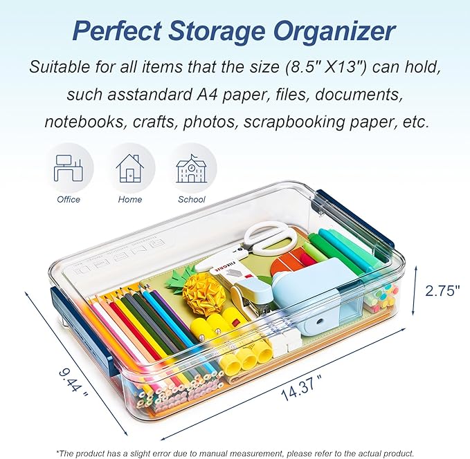 2 Pcs 5.5qt 9 x 13 Plastic Portable Project Case - Image 3